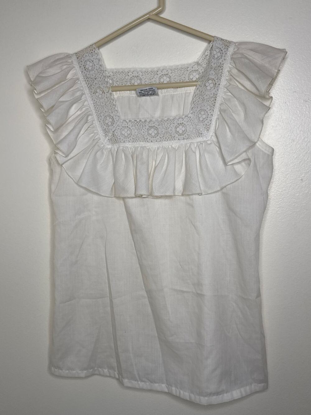Vintage NaMa of California 70’s Lace and Ruffle Top- Whimsy Cottage Romance